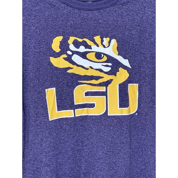 Men's Majestic LSU Tigers Bayou Bengas T Shirt Long Sleeve Moisture Wicking XL - Picture 2 of 9